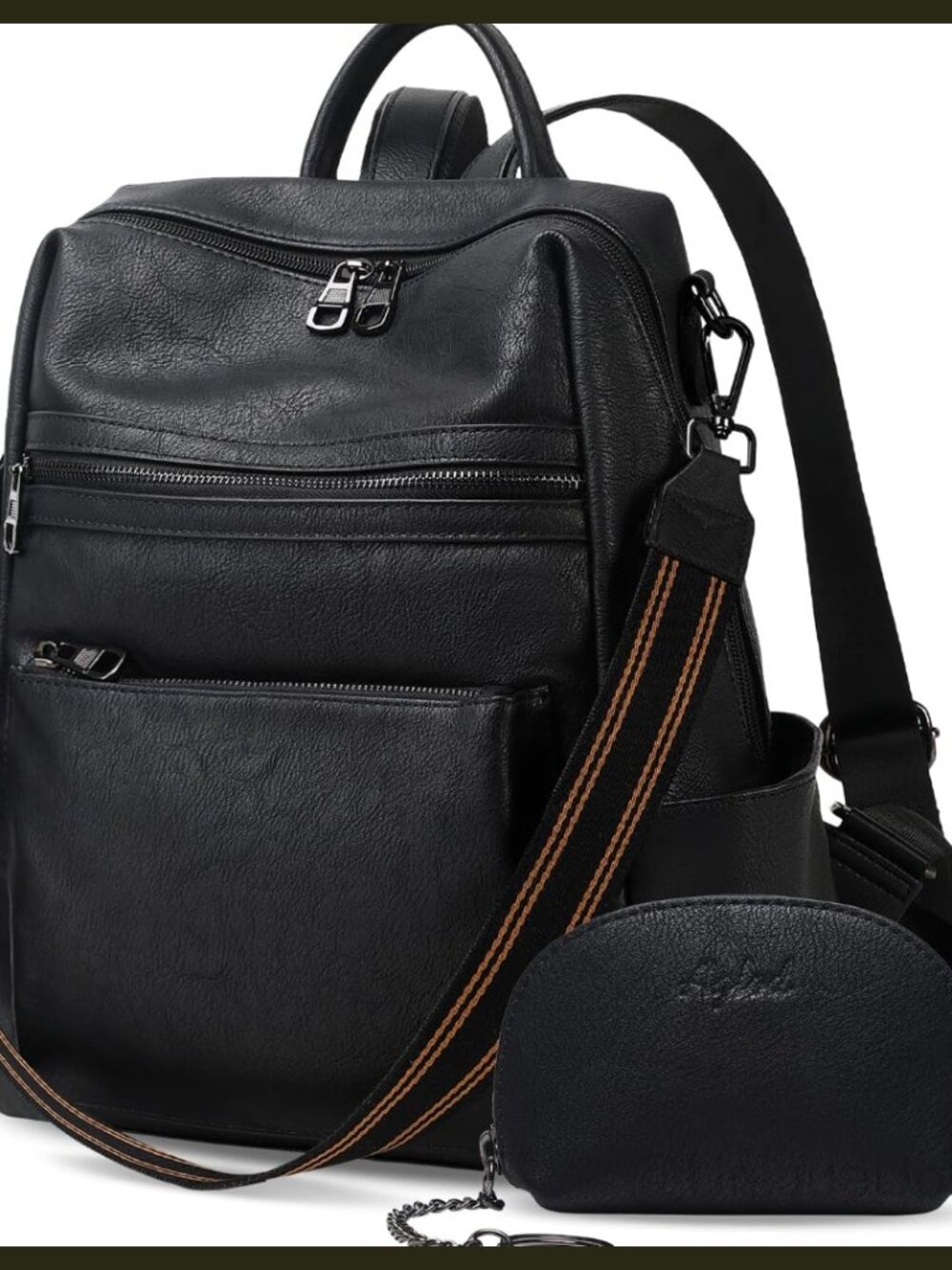 Faux Leather Backpack Purse Convertible Shoulder Bag Work Travel